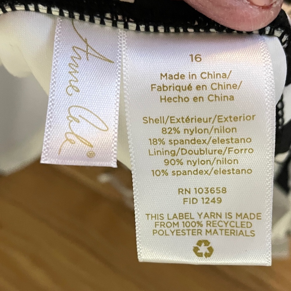 Anne Cole Black and White Leopard Print One Piece - Picture 3 of 3